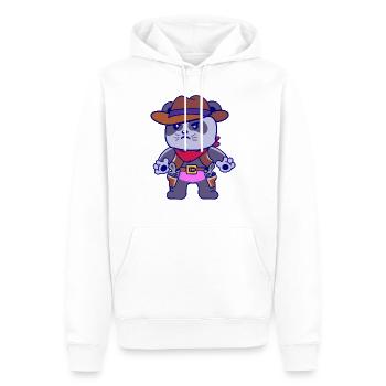 Le garçon panda cool avec un pistolet - Sweat à capuche Premium bio Homme - blanc - Devant - Nico (187cm)