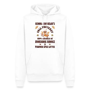 School counselor, advice & Pumpkin spice lattes - Männer Premium Bio Hoodie - Weiß - Vorne - Nico (187cm)