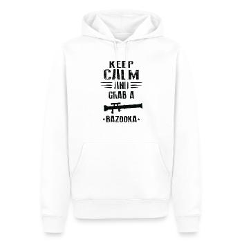 KEEP CALM AND GRAB A BAZOOKA - Männer Premium Bio Hoodie - Weiß - Vorne - Nico (187cm)
