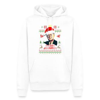 Frohe Johnmas John F Kennedy Weihnachten - Männer Premium Bio Hoodie - Weiß - Vorne - Nico (187cm)