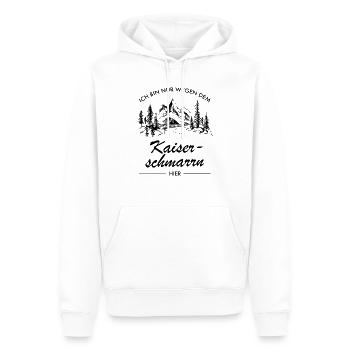 Ich Bin Nur Wegen Dem Kaiserschmarrn Hier - Berge - Männer Premium Bio Hoodie - Weiß - Vorne - Nico (187cm)