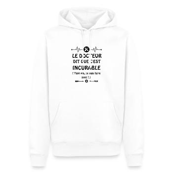 Amour du bricolage - Sweat à capuche Premium bio Homme - blanc - Devant - Nico (187cm)