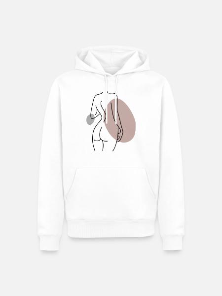Abstract Design Back - Men’s Premium Organic Hoodie - white