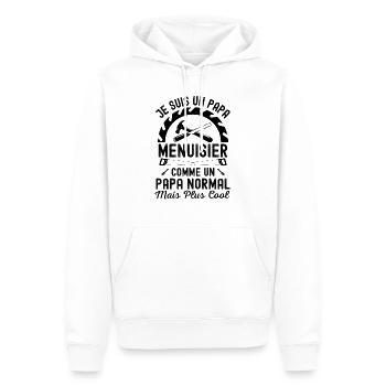 Papa menuisier cool 1 - Sweat à capuche Premium bio Homme - blanc - Devant - Nico (187cm)
