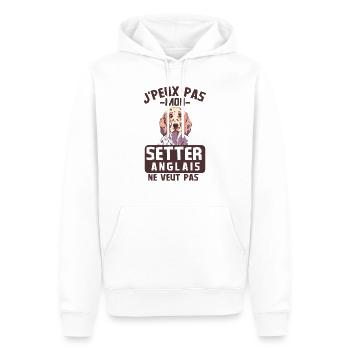 Setter anglais chien mignon - Sweat à capuche Premium bio Homme - blanc - Devant - Nico (187cm)