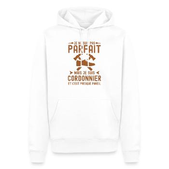 cordonnier - Sweat à capuche Premium bio Homme - blanc - Devant - Nico (187cm)