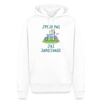 Jardinage jardin plantes - Sweat à capuche Premium bio Homme - blanc - Devant - Nico (187cm)