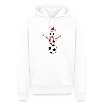 Lustiger Weihnachtsfußball-Schneemann - Männer Premium Bio Hoodie - Weiß - Vorne - Nico (187cm)