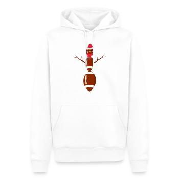 Rugby bonhomme de neige Noël - Sweat à capuche Premium bio Homme - blanc - Devant - Nico (187cm)