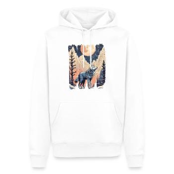 Wolfsberge Vollmondwald - Männer Premium Bio Hoodie - Weiß - Vorne - Nico (187cm)