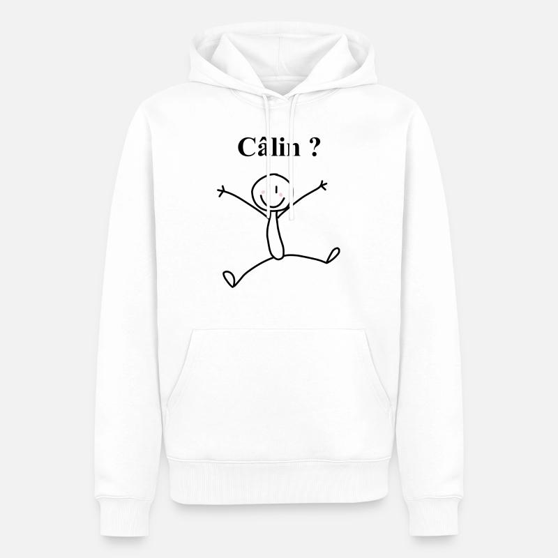 Fais moi un câlin - Sweat à capuche Premium bio Homme - blanc