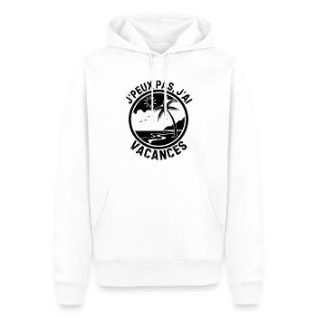 Humour vacance été - Sweat à capuche Premium bio Homme - blanc - Devant - Nico (187cm)