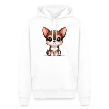 Illustration numérique de Chihuahua mignon - Sweat à capuche Premium bio Homme - blanc - Devant - Nico (187cm)