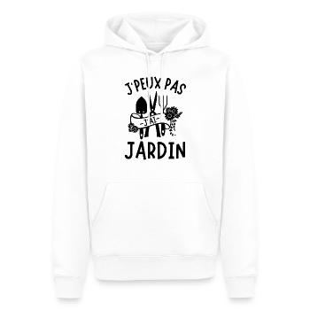 Je peux pas j ai jardinage jardin - Sweat à capuche Premium bio Homme - blanc - Devant - Nico (187cm)
