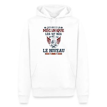 Mécanicien mécano - Sweat à capuche Premium bio Homme - blanc - Devant - Nico (187cm)