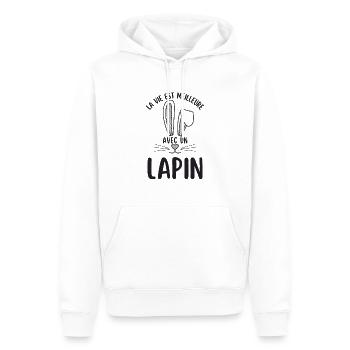 La vie est meilleure avec un lapin de pâques 2 - Sweat à capuche Premium bio Homme - blanc - Devant - Nico (187cm)