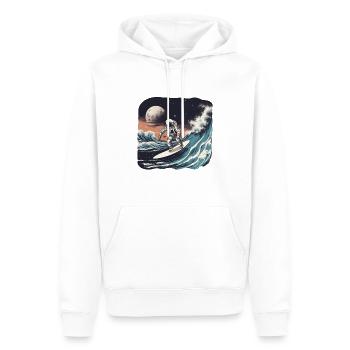 Astronaut surfer - Sweat à capuche Premium bio Homme - blanc - Devant - Nico (187cm)