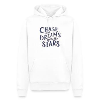 Chase Your Dreams Among the Stars Motivational - Männer Premium Bio Hoodie - Weiß - Vorne - Nico (187cm)