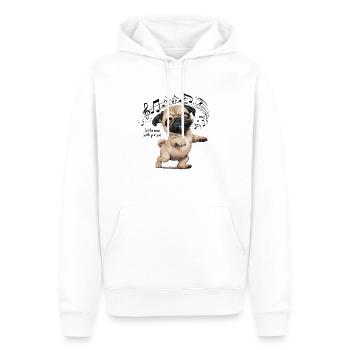 Lass die Musik deine Seele Tanzender Mops - Männer Premium Bio Hoodie - Weiß - Vorne - Nico (187cm)