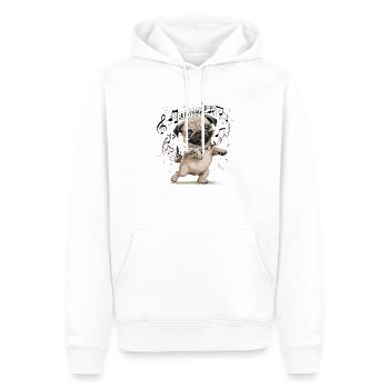Lass die Musik deine Seele Tanzender Mops - Männer Premium Bio Hoodie - Weiß - Vorne - Nico (187cm)
