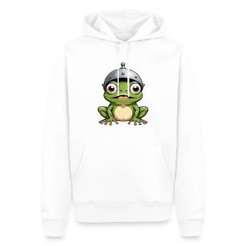 grenouille - Sweat à capuche Premium bio Homme - blanc - Devant - Nico (187cm)