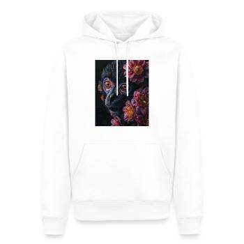 Affiche Animal et Fleur 9 - Sweat à capuche Premium bio Homme - blanc - Devant - Nico (187cm)