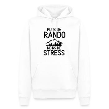 Plus de randonnée moins de stress - Sweat à capuche Premium bio Homme - blanc - Devant - Nico (187cm)