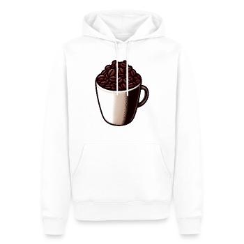 Coffee Tea - Tasse de café - Thé - Sweat à capuche Premium bio Homme - blanc - Devant - Nico (187cm)