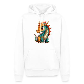 Drache Türkis - Männer Premium Bio Hoodie - Weiß - Vorne - Nico (187cm)