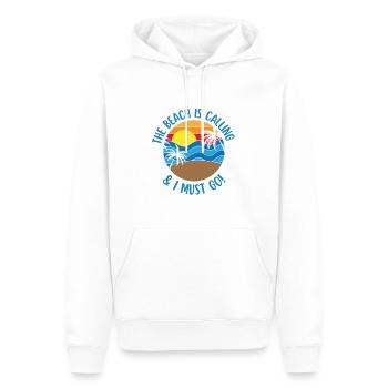 THE BEACH IS CALLING AND I MUST GO - Men’s Premium Organic Hoodie - white - Front - Nico (187cm)