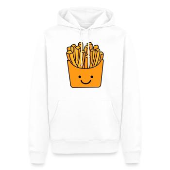 pommes smile - Männer Premium Bio Hoodie - Weiß - Vorne - Nico (187cm)