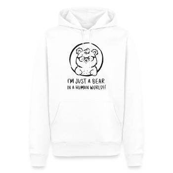 Teddy bear in the human world - Men’s Premium Organic Hoodie - white - Front - Nico (187cm)