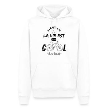 retraite la vie est plus cool à vélo cadeau Vélo - Sweat à capuche Premium bio Homme - blanc - Devant - Nico (187cm)
