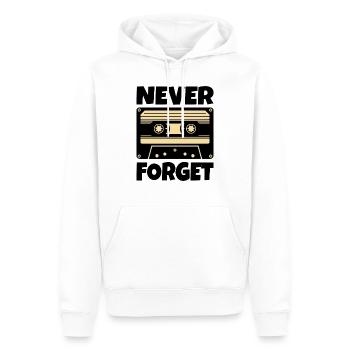 Kassette Retro Never Forget - Männer Premium Bio Hoodie - Weiß - Vorne - Nico (187cm)