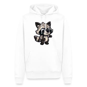 waschbär - Männer Premium Bio Hoodie - Weiß - Vorne - Nico (187cm)