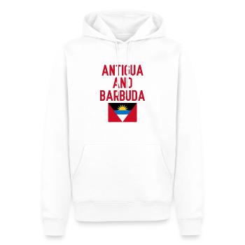 Antigua and Barbuda Lettering with Flag - Männer Premium Bio Hoodie - Weiß - Vorne - Nico (187cm)