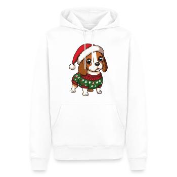 Beagle Hund Weihnachten - Männer Premium Bio Hoodie - Weiß - Vorne - Nico (187cm)