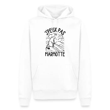 Jpeux pas j ai marmotte - Sweat à capuche Premium bio Homme - blanc - Devant - Nico (187cm)