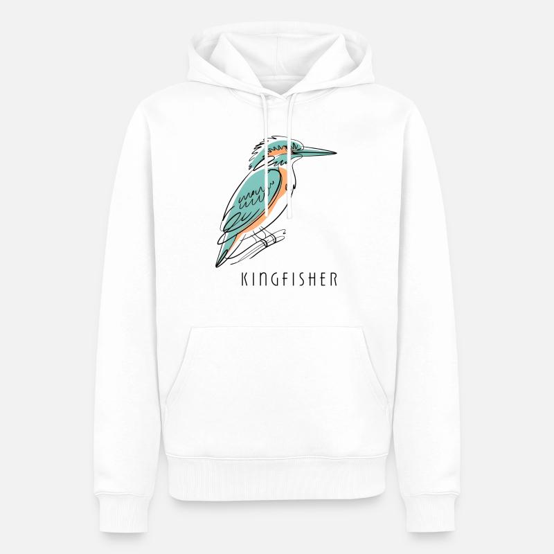 Martin-pêcheur Eisvogel - Sweat à capuche Premium bio Homme - blanc