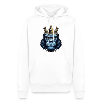 Gorilla Krone - Männer Premium Bio Hoodie - Weiß - Vorne - Nico (187cm)