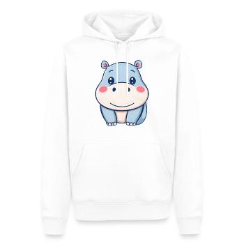 Niedliches verspieltes Nilpferd - Männer Premium Bio Hoodie - Weiß - Vorne - Nico (187cm)