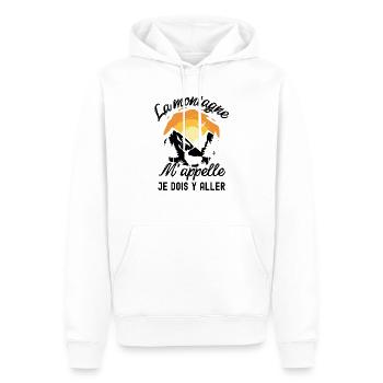 La montagne m appelle et je dois y aller - Sweat à capuche Premium bio Homme - blanc - Devant - Nico (187cm)