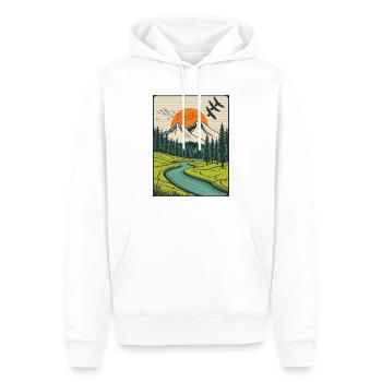 Landschaft Natur Wald - Männer Premium Bio Hoodie - Weiß - Vorne - Nico (187cm)