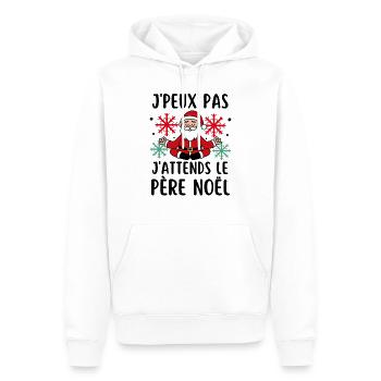 Je peux pas j attends le père Noël - Sweat à capuche Premium bio Homme - blanc - Devant - Nico (187cm)