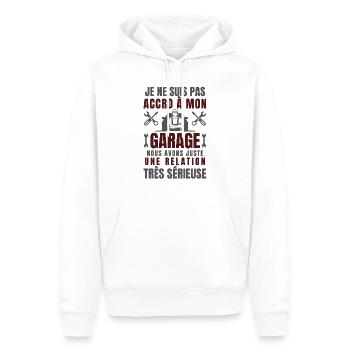 Humour bricolage bricoleur garage - Sweat à capuche Premium bio Homme - blanc - Devant - Nico (187cm)