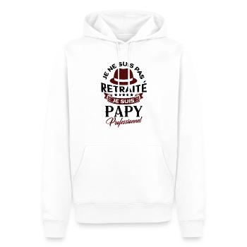 Retraité Papy Professionnel - Sweat à capuche Premium bio Homme - blanc - Devant - Nico (187cm)