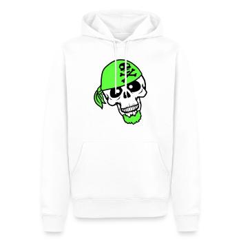 Pirat Hut Schädel Skelett Totenkopf Halloween Kopf - Männer Premium Bio Hoodie - Weiß - Vorne - Nico (187cm)