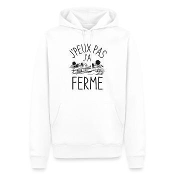 J PEUX PAS J AI FERME FERMIER - Sweat à capuche Premium bio Homme - blanc - Devant - Nico (187cm)
