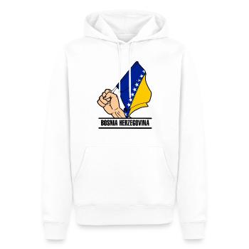Flagge Bosnien und Herzegowina fausttext - Männer Premium Bio Hoodie - Weiß - Vorne - Nico (187cm)