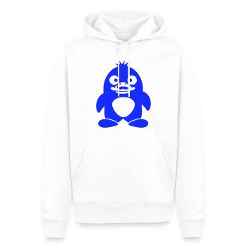 Pinguin Schnurrbart Sir Mr. Herr Mustache Bart - Männer Premium Bio Hoodie - Weiß - Vorne - Nico (187cm)